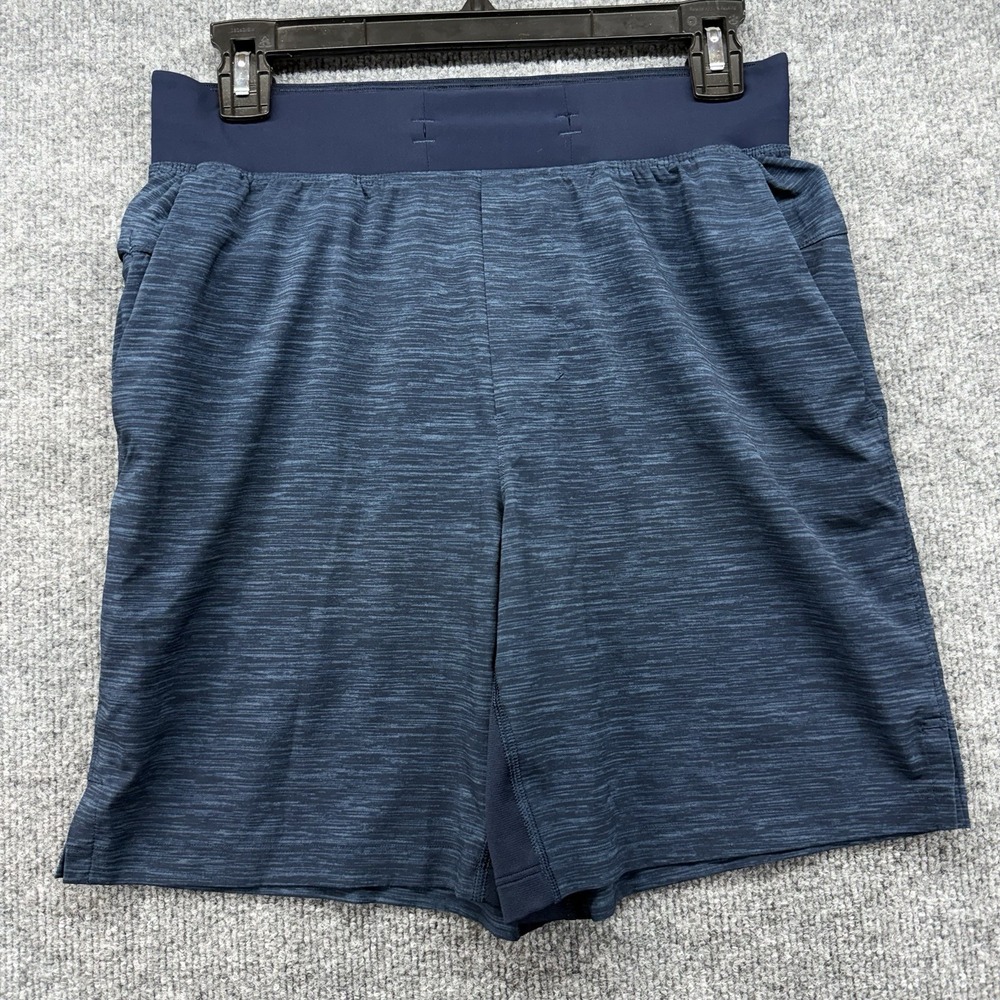 Lululemon T.H.E. Shorts Mens S Heather Navy Linerless 7" Drawstring Run Training